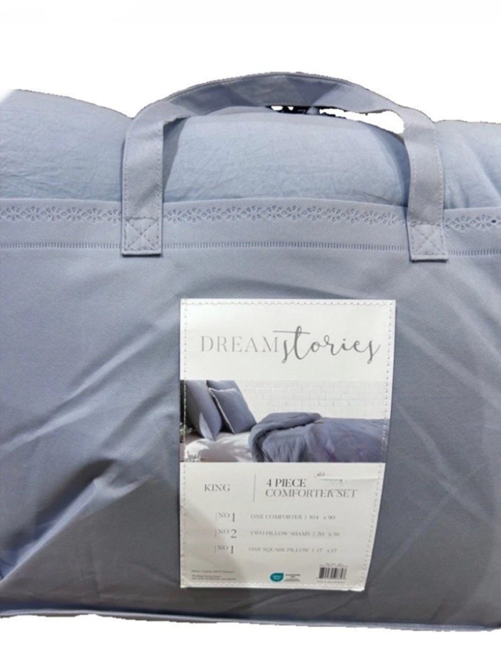 Dreamstories Vapor Blue King Comforter Set 4 Pieces 104”x90”
